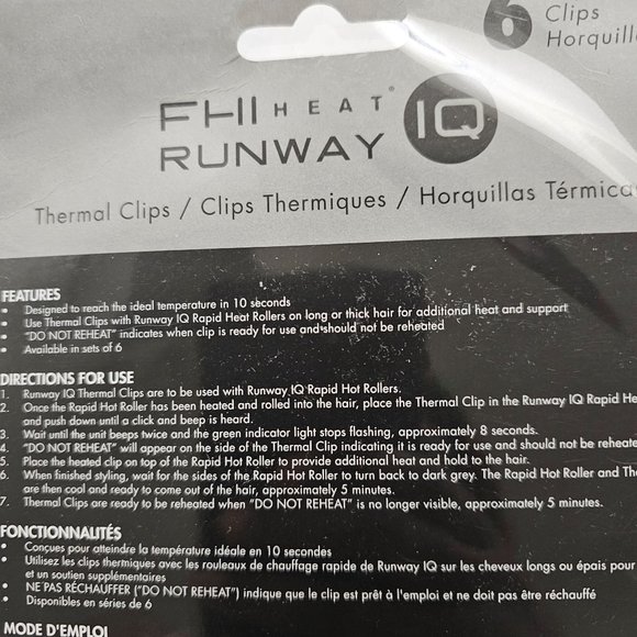 FHI HEAT Runway IQ Session Styling Set of 6 Thermal Clips, One Size, BNIP - Picture 3 of 7